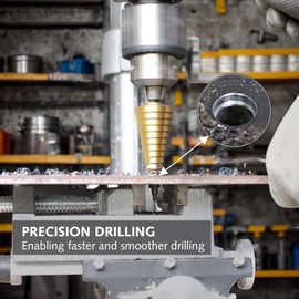 3 pcs HSS Step Bits, High Speed Steel Step Drill Bit Set (4-12mm, 4-20mm, 4-32 mm) Cone Drill Bits Hole Cutter,Cone Hole Cutter Drill Bits with Universal Hex Shank for Wood, Plastic and Sheet Metal