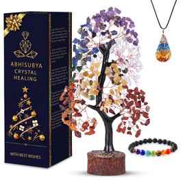 Seven Chakra Tree - Gemstone and Crystal - Crystal Tree of Life - Money Tree - Chakra Stones - Home Decor - Gem Tree - Crystal Gifts for Women