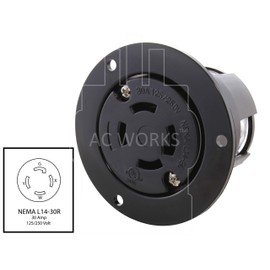 AC WORKS Super Durable Industrial Grade Electrical Outlet (Locking L14-30 30A 125/250V)