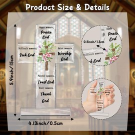 Christian Gifts for Men Easter Gifts Christian Gifts for Women Acrylic Cross Sign Jesus Gifts Religious Gifts Bible Gifts for Women Bible Accessories Religious Gifts for Men Baptism Confirmation Gifts