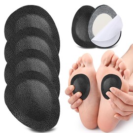3 Pairs Drop Correct Metatarsal Arch Pads to Lift and Shape, Leather ﻿ (Black, One Size)