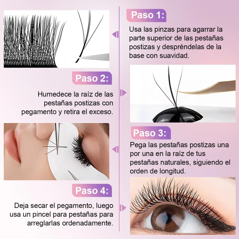 Masscaku Extensiones De Pestañas 5d W Shape 8-15mm Mix 0.07d