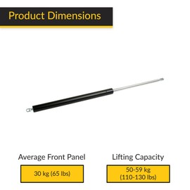 Brixwell QHXQ-001 Gas Pistons for Wall Bed Kits 1200 N Ejection Force Black