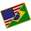 EmbTao USA American United States Flag and Brazil Flag Patch