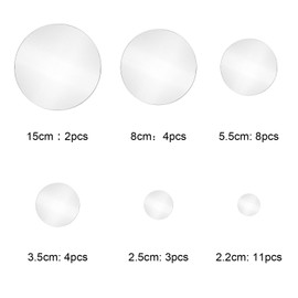 Shappy 32 Pieces Mirror Wall Stickers Removable Acrylic Setting Adhesive Round Circle Mirror Tiles Decals for Home Living Room Bedroom Decor(Gold,Small Size)