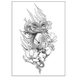 2 Sheets Temporary Dragon Tattoo Arm Tattoos T125 126