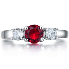 AILAAILA Kids Rings for Teen Girls Birthstone Rings Size 1 2 3 4 Birthday Gifts Stainless Steel Jewelry Ruby Rings for Women Mother Daughters Girlfriend July Size 9