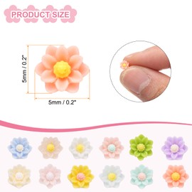 CoCud Mini Resin Flower, 0.2" Diameter, Miniature Tiny Flower Charm Dollhouse Multicolored - (Applications: for Nail Art, Fairy Garden, DIY Crafts Nail Jewelry Making), 100-Pieces
