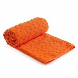 AngelBeauty© Microfiber Non Skid Yoga Towel Yoga Mat-Size 24"x72" with Carry Bag (Orange)