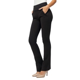 Conceited Dress Pants Women - Stretchy - Tummy Control - All Day Comfort Wear to Work - Womens Dress Pants in Tall and Petite - Regular and Plus Size - Midnight Black - Medium