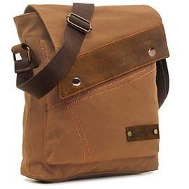 Sechunk Canvas Shoulder Bags Crossbody Bags Messenger Bags Purse for Men Women (Yellow，small)