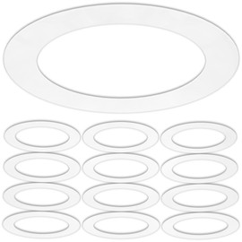 12 Pack Gloss White Goof Trim Ring for 8" Inch Recessed Can Lighting Down Light, Outer Diameter 8.6 Inches, Inner Diameter 6.2 Inches