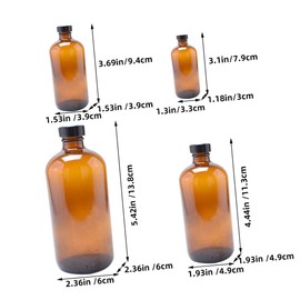 Alipis 4Pcs Bottle Amber Storage Bottles with Screw Caps for Reagents and Liquids for Home Laboratory Use