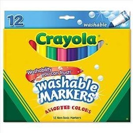 Crayola Bulk Buy Broad Line Washable Markers Assorted Colors 12 Pack 58-7812 (3-Pack)