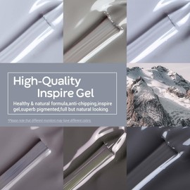 modelones Grey Gel Nail Polish Set 6 Colors, Winter Gray Tone Dark Cloud Stone Seal Iron Fossil Shades Collection Soak Off LED Nail Art Gel Kit Soak Off Manicure Salon DIY Home Gift