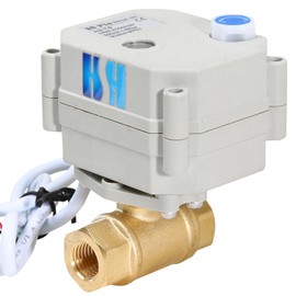 HSH-Flo Brass 2 Way 1/4" DN8 NPT 9-24VAC/DC Normally Closed Position Feedback Motorized Electrical Ball Valve