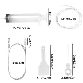 Fridge Dredger and Cleaning Set -8Pcs Fridge Drain Hole Cleaning Tool, Reusable Fridge Emptying Cleaning Syringe Kit for Refrigerator Cleaning,Kitchen Drain Hole Remover