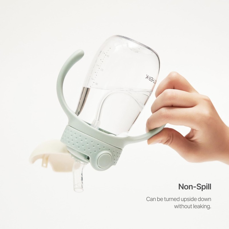 MOTHER-K Sippy Cup with Weighted Straw with Handle, Drink from