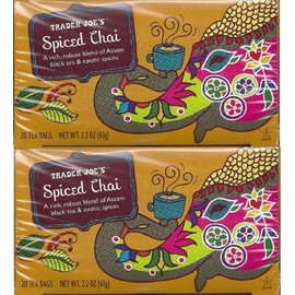 Trader Joe's Spiced Chai (A Rich, Robust Blend of Assam Black Tea & Exotic Spices), 20 Tea Bags (2-Pack) by Trader Joe's [Foods]