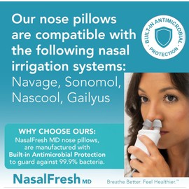 NASALFRESH MD NASALFRESH MD NasalFreshMD - Nose Pillows Replacement - Compatible Dual Powered Nasal Irrigation System - Universal Size
