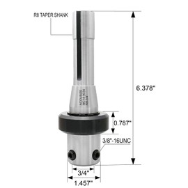 Accusize Industrial Tools Annular Cutter Arbor, R8 to 3/4'' Weldon Shank with Coolant System for Drill Use Annular Cutter on on Bridgeport Milling Machine, Mc18-0034