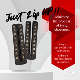 Soletec Leather Lace-in Boot Zipper 9 Eyelet Zipper Suitable for all Brands, Black, Bronze H-Eye, 9 eyelets