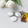 QINJIEJIE White Howlite Polished Healing Crystals 1.8-2.0" 2PCS Large Reiki