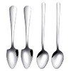 Stainless steel grapefruit spoon, grapefruit spoon, fruit spoon, dessert spoon, with serrated edge, suitable for fruit and desserts [4 pieces]