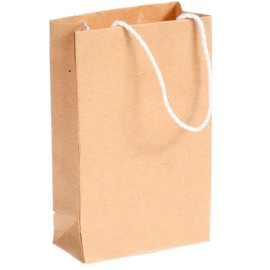International Miniatures Dollhouse Miniature Brown Craft Bag with Handles