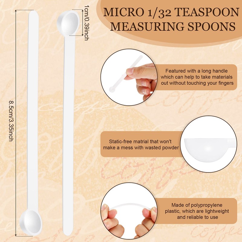 Honeydak 1/32 Teaspoon Micro Scoops 150 Milligram Mini Measuring Spoons