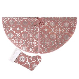 Flash World 36 Inch Large Christmas Tree Skirt Xmas Soft Cover Mat Decor Snowflake Collar Farmhouse Tree Skirt for Holiday Ornaments Party Home Indoor Decorations