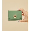 Hazel Trifold Wallet, Natural Stone, Mini Wallet, Women's, retro green