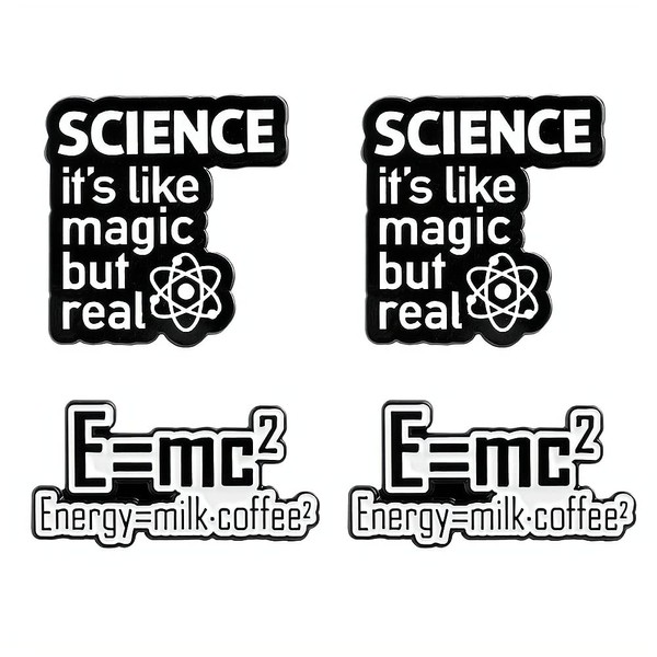 Ximimark 4 PCS Creative Science Enamel Pin Science Is Magic
