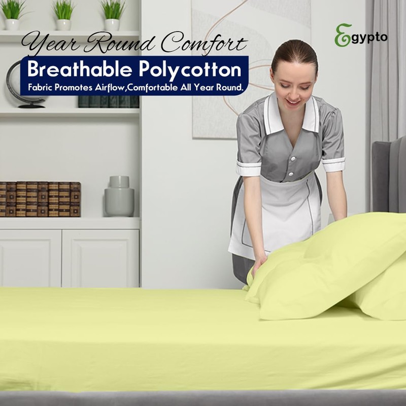 Egypto Single Fitted Sheet – Soft & Breathable 10" Deep