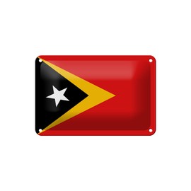 FEMER Blechschild Flagge Osttimor 18x12cm Flag of East Timor
