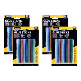 [40PCE] Handy Hardware Colored Hot Melt Glitter Glue Sticks - 4PK, 10cm x 0.7cm - Non-Toxic - Works Seamlessly with 10W Glue Guns, Suitable for Crafters, Handmade Arts