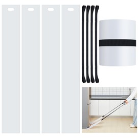 Soaoo 4 Set Appliance Slider with Pull Strap Appliance Mover with Handle Plastic Moving Furniture Gliders Heavy Duty Sliding Sheet for Tile Floors and Hardwood Floors, Glides Easily (8 x 60 Inch)
