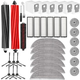 TMKOOL 35PCS Accessories Replacement Kit for Roborock S8 Max/S8 MaxV Ultra Robot Vacuum Mop,2 Main Brushes, 1 Rolling Brush, 6 Side Brushes, 6 Filters, 6 Dust Bags, 6 Mop Cloths, 6 Edge Mop Cloths