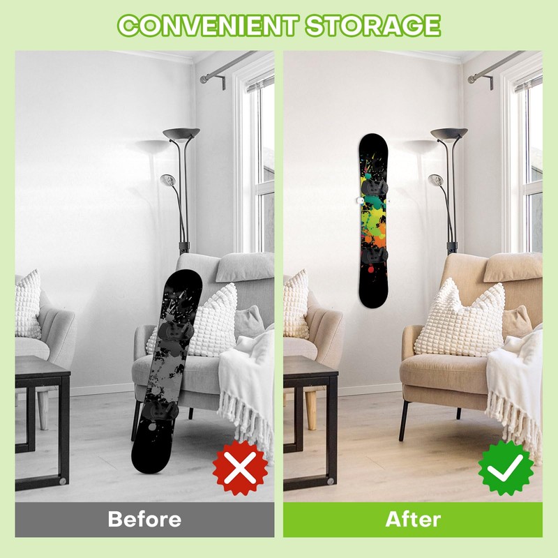 Roliwils Snowboard Wall Mount, PU rubber grip | Binding-safe protection