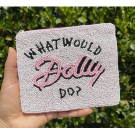TWINE AND LOVE What Would Dolly Do Coin Purse, Beaded Coin Pouch, Beaded Coin Purse, Coin Purse, Best Friend Gift, Country Music White, White, Boho, Preppy, Cowgirl, Country Girl