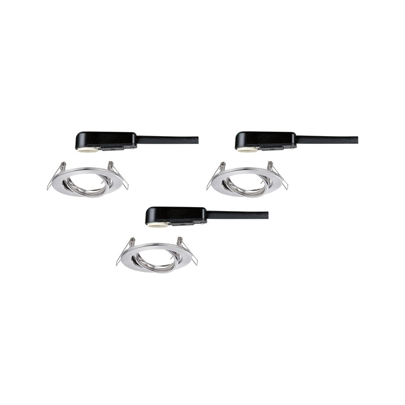 Paulmann 93391 Recessed Light Set of 3 Swivelling Round Dimmable