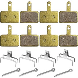 Bicycle Brake Pads Long Life Brake Pads Bicycle for Shimano B01S B03S B05S Resin Semi-Metallic Brake Pads Bicycle Brake Pads for Shimano, 4 Pairs