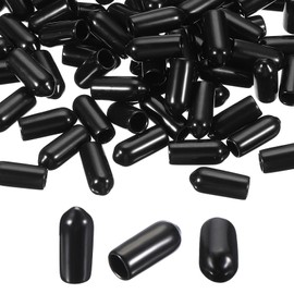 uxcell 100pcs Pegboard Hooks Protector Rubber End Caps, Peg Board Hook Flexible Prongs End Tips Caps Rack Cover for Pegboard Dishwasher Hook, Black(15mm Long 5mm Inner Dia)