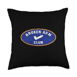 Broken Bone Get Well Recovery Tee Shirts Club Funny Broken Arm Story Recovery Gift Women Throw Pillow, 18x18, Multicolor