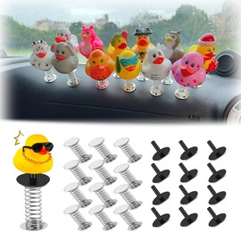ROMASO 12Pcs Duck Holder for Jeep,Duck Holders for Jeep Dash,Shaking Rubber Ducks Dashboard Decorations,Spring Duck Mounts for Car Dashboard