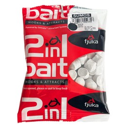 Fjuka 2in1 ‘Sumo’ - 14mm Fishing Bait | Big fish bait | Hookbait & feed | Carp, barbel, tench, bream (White)