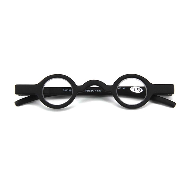 Inlefen Unisex Mini Round Frame Spring Hinge Reader Presbyopic Glasses,