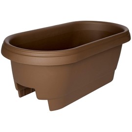 Bloem Oval Classic Deck Rail Planter Box, Chocolate 24"