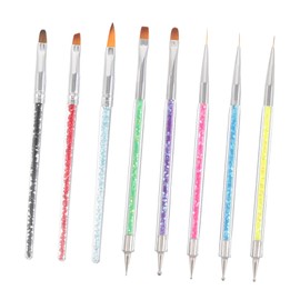 Healeved 8pcs Dual-end Nail Art Brushes Set Precision Flower Dotting and Liner Tools for Gradient Painting Professional Manicure Pens for Salon and Diy Use