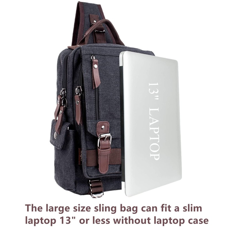 Leaper Retro Messenger Bag Canvas Crossbody Bag Shoulder Bag Travel